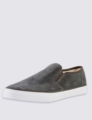 Suede Slip-On Pumps with Stain Resistance